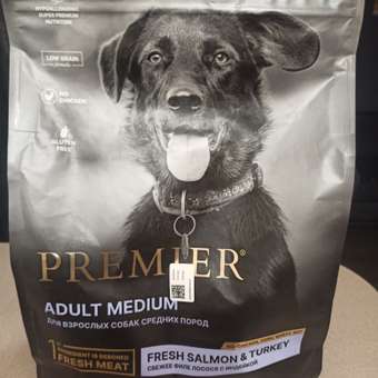 Корм для собак Premier 3кг средних пород свежее филе лосося с индейкой: отзыв пользователя. Зоомагазин Зоозавр