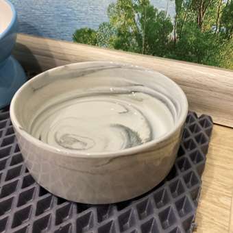 Миска для животного Barbaks Мрамор керамическая 395мл: отзыв пользователя. Зоомагазин Зоозавр