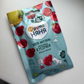 Кусочки фруктовые ФрутоНяня яблоко-вишня 15г с 12месяцев: отзыв пользователя ДетМир