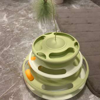 Игрушка для кошек Barbaks Пирамидка с пером и шариками: отзыв пользователя. Зоомагазин Зоозавр