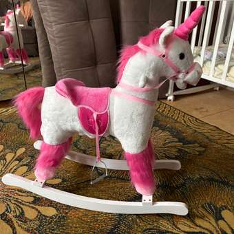 Качалка BabyGo Единорог лошадка белый: отзыв пользователя Детский Мир