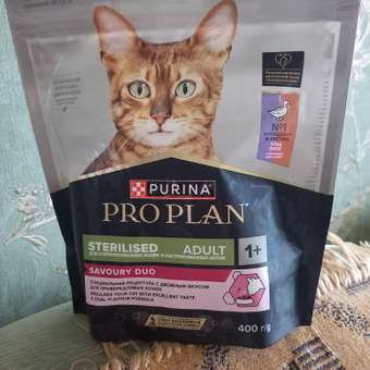 Корм сухой для кошек PRO PLAN SAVOURY DUO 400г с уткой и печенью для стерилизованных: отзыв пользователя. Зоомагазин Зоозавр