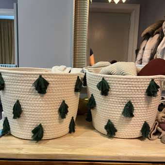 Корзина для хранения FUTURINO Home Ёлочки: отзыв пользователя Детский Мир