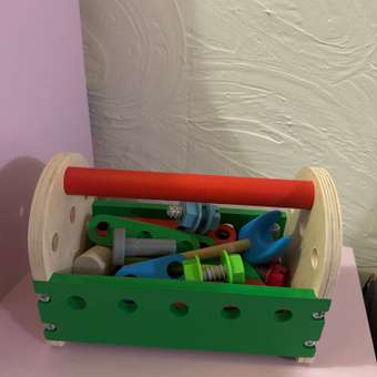 Конструктор Alatoys Ящик инструментов деревянный 19 дет.: отзыв пользователя Детский Мир