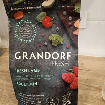 Корм для собак GRANDORF FRESH Fresh Adult Lamb/Sweet Potato мелких пород Свежее мясо ягненка 1кг беззерн с жив пробиотиками: отзыв пользователя. Зоомагазин Зоозавр