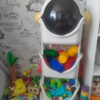 Стеллаж UNIX Kids Cosmo 3 levels Grey на колесиках: отзыв пользователя Детский Мир
