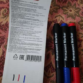 Маркеры Erhaft перманентные 3 шт.: отзыв пользователя ДетМир