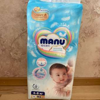 Подгузники MANU S (4-8 кг) 93 шт.: отзыв пользователя Детский Мир