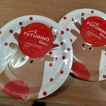 Новогодние тарелки FUTURINO Home Олени 6 шт.: отзыв пользователя Детский Мир
