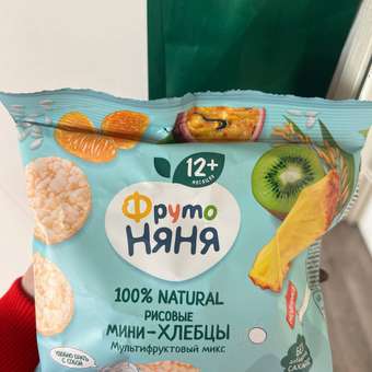 Мини-хлебцы ФрутоНяня рисовые с яблоком и мультифруктовым соком Мультифруктовый микс 30г: отзыв пользователя Детский Мир