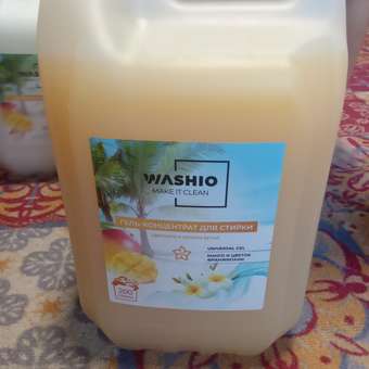 Гель-концентрат для стирки WASHIO Universal gel манго и цветок франжипани 5л: отзыв пользователя Детский Мир