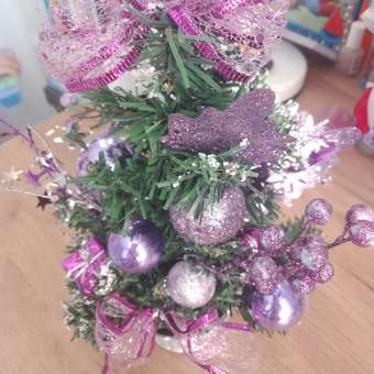 Ёлка Зимнее волшебство декор «Зимний лес» 17х27 см сиреневый: отзыв пользователя Детский Мир