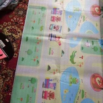 Развивающий коврик детский Mamagoods для ползания складной двусторонний игровой 145 x 180 см Космос и Жирафы: отзыв пользователя Детский Мир