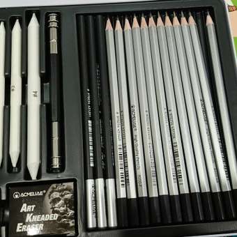 Набор ACMELIAE для рисования скетчинга 22 предмета в металлическом футляре: отзыв пользователя Детский Мир