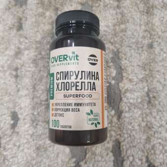 Спирулина Хлорелла OVER Витамины для похудения 100 таблеток: отзыв пользователя Детский Мир