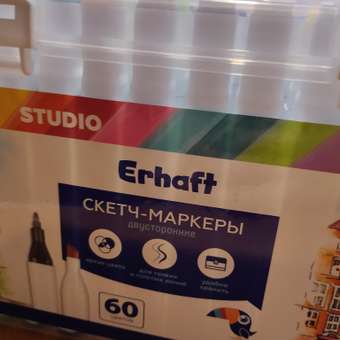 Скетчмаркеры Erhaft двусторонние 60 цв.: отзыв пользователя Детский Мир