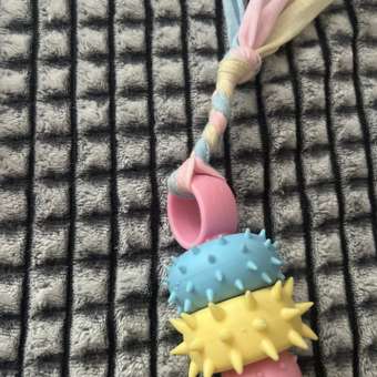 Игрушка для щенков Barbaks Массажная колючка из ТРП с лентами 20*5.8см: отзыв пользователя. Зоомагазин Зоозавр