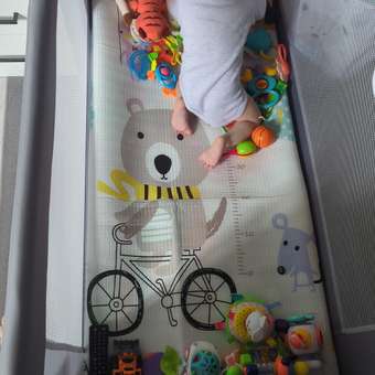 Развивающий коврик детский Mamagoods для ползания складной двусторонний игровой 145 x 180 см Мишки на велосипедах и Лес: отзыв пользователя Детский Мир