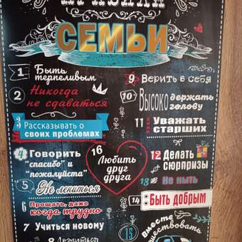 Плакат HAPPY на стену правила семьи домашний декор: отзыв пользователя Детский Мир