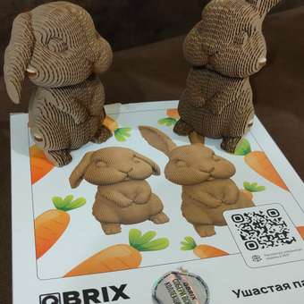 Конструктор QBRIX 3D картонный Ушастая парочка 20032: отзыв пользователя ДетМир