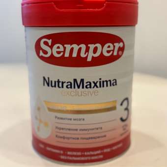 Смесь Semper NutraMaxima Exclusive 3 800г с 12 месяцев: отзыв пользователя Детский Мир