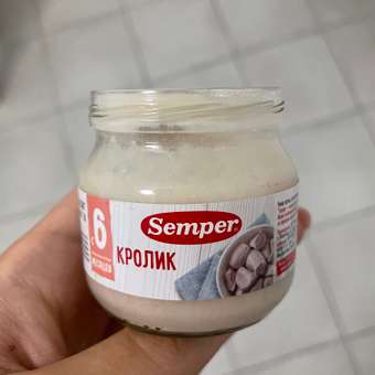 Пюре Semper Кролик с 6 мес 80 г: отзыв пользователя Детский Мир