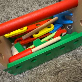 Конструктор Alatoys Ящик инструментов деревянный 19 дет.: отзыв пользователя Детский Мир