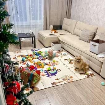 Развивающий коврик детский Mamagoods для ползания складной игровой 150х200 см Дерево и слоники: отзыв пользователя Детский Мир