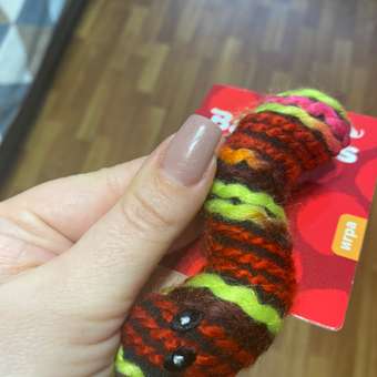 Игрушка для кошек Barbaks Змейка вязаная из пушистой пряжи 10см Оранжево-Бордовая: отзыв пользователя. Зоомагазин Зоозавр