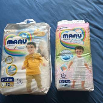 Трусики MANU Premium L (9-15 кг) 52 шт.: отзыв пользователя ДетМир