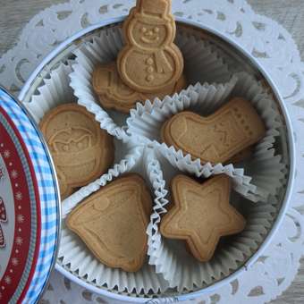 Печенье сахарное Сладкая сказка REGNUM Новогоднее со вкусом яблока с корицей 150г ж/б: отзыв пользователя Детский Мир