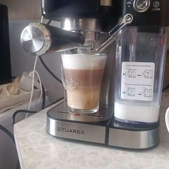 Кофеварка рожкового типа TUAREX TK-1265, давление 20 Бар, 1350 Вт, 1 л, 7 программ, автоматический капучинатор: отзыв пользователя Детский Мир