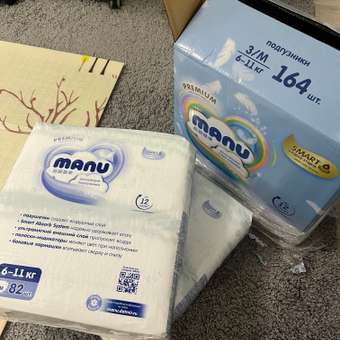 Подгузники MANU Premium M (6-11 кг) 164 шт.: отзыв пользователя ДетМир