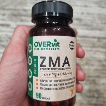 ZMA цинк магний аспарагиновая кислота В6 OVER OVER бустер тестостерона спортивное питание 90 капсул: отзыв пользователя Детский Мир