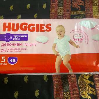 Трусики Huggies Ultra Comfort для девочек 5 (12-17 кг) 48 шт.: отзыв пользователя ДетМир