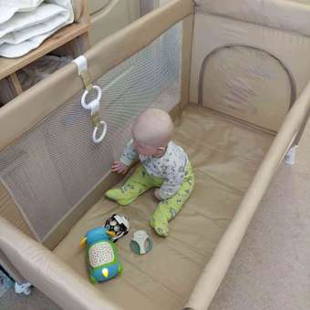 Манеж кровать JOVOLA I-Travel 1 уровень бежевый: отзыв пользователя Детский Мир