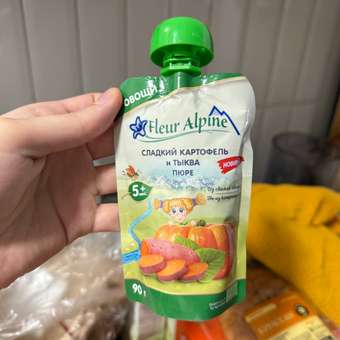 Пюре Fleur Alpine Сладкий картофель и тыква с 5 мес 90 г: отзыв пользователя Детский Мир
