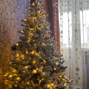 Ель Аляска заснеженная с гирляндой Империя Ёлок 180 см: отзыв пользователя Детский Мир