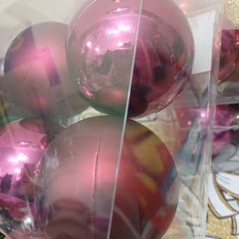 Набор ёлочных шаров Зимнее волшебство «Всё сбудется!»  пластик d-8 6 шт винный и золото: отзыв пользователя Детский Мир