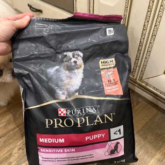 Корм для щенков PRO PLAN средних пород с чувствительной кожей с комплексом Optiderma лосось c рисом 3кг: отзыв пользователя. Зоомагазин Зоозавр