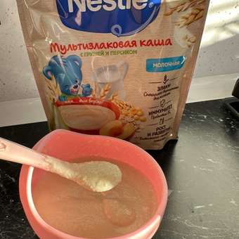 Каша молочная Nestle мультизлаковая груша-персик 200г с 6месяцев: отзыв пользователя ДетМир