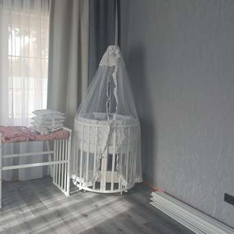 Детская кроватка Babyton Eva овальная, поперечный маятник (белый): отзыв пользователя Детский Мир