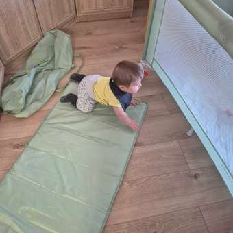 Манеж кровать JOVOLA I-Travel 1 уровень зеленый: отзыв пользователя Детский Мир