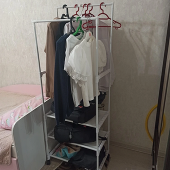 Вешалка с полками HomDoctor напольная: отзыв пользователя Детский Мир