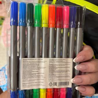 Фломастеры Erhaft двусторонние 10 шт.: отзыв пользователя ДетМир