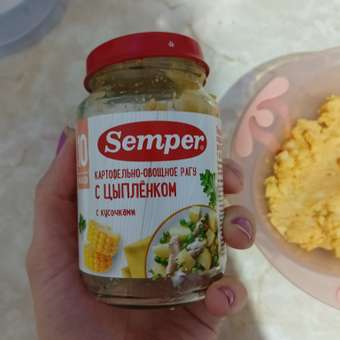 Пюре Semper Картофель-овощи-цыпленок с 10 мес 190 г: отзыв пользователя Детский Мир