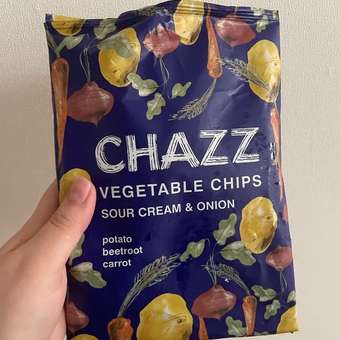 Чипсы овощные CHAZZ со вкусом сметаны и лука 75 г: отзыв пользователя Детский Мир