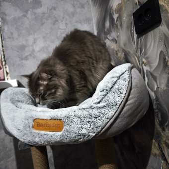 Лежанка Barbaks L 60*55*22см овальная меховая с бортиком и съемной подушкой Серая: отзыв пользователя. Зоомагазин Зоозавр