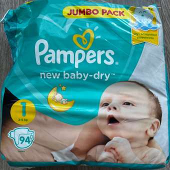 Подгузники Pampers New Baby-Dry для новорожденных 1 (2-5 кг) 94 шт.: отзыв пользователя ДетМир