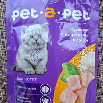 Корм для кошек Pet-a-Pet 85г стерилизованных Кусочки с цыпленком в желе пауч: отзыв пользователя. Зоомагазин Зоозавр